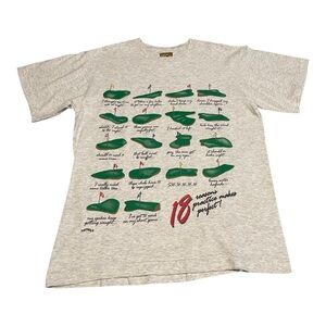 Vintage Nutmeg Mills Single Stitch Funny Golf T Shirt Size Medium Made USA